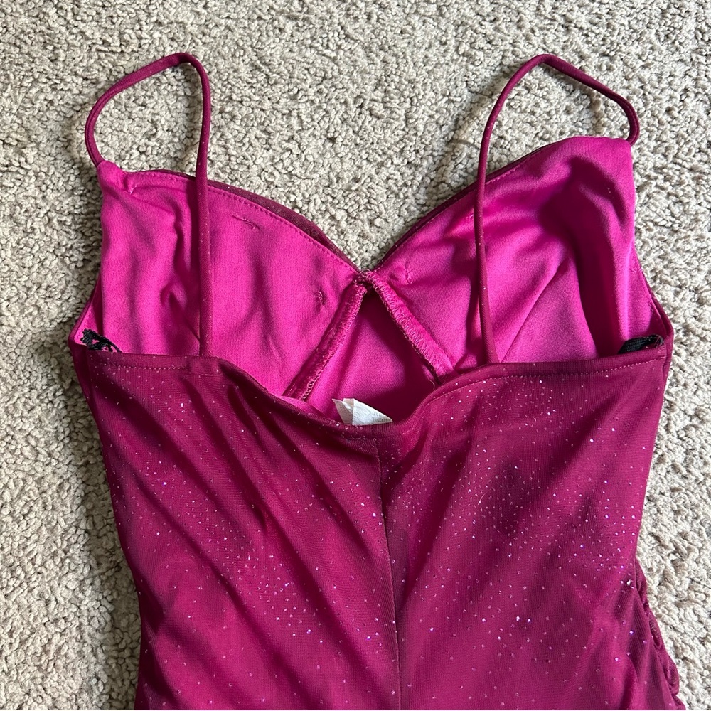 Jodi Kristopher Asymmetrical Dress in Deep Pink - Picture 3 of 9